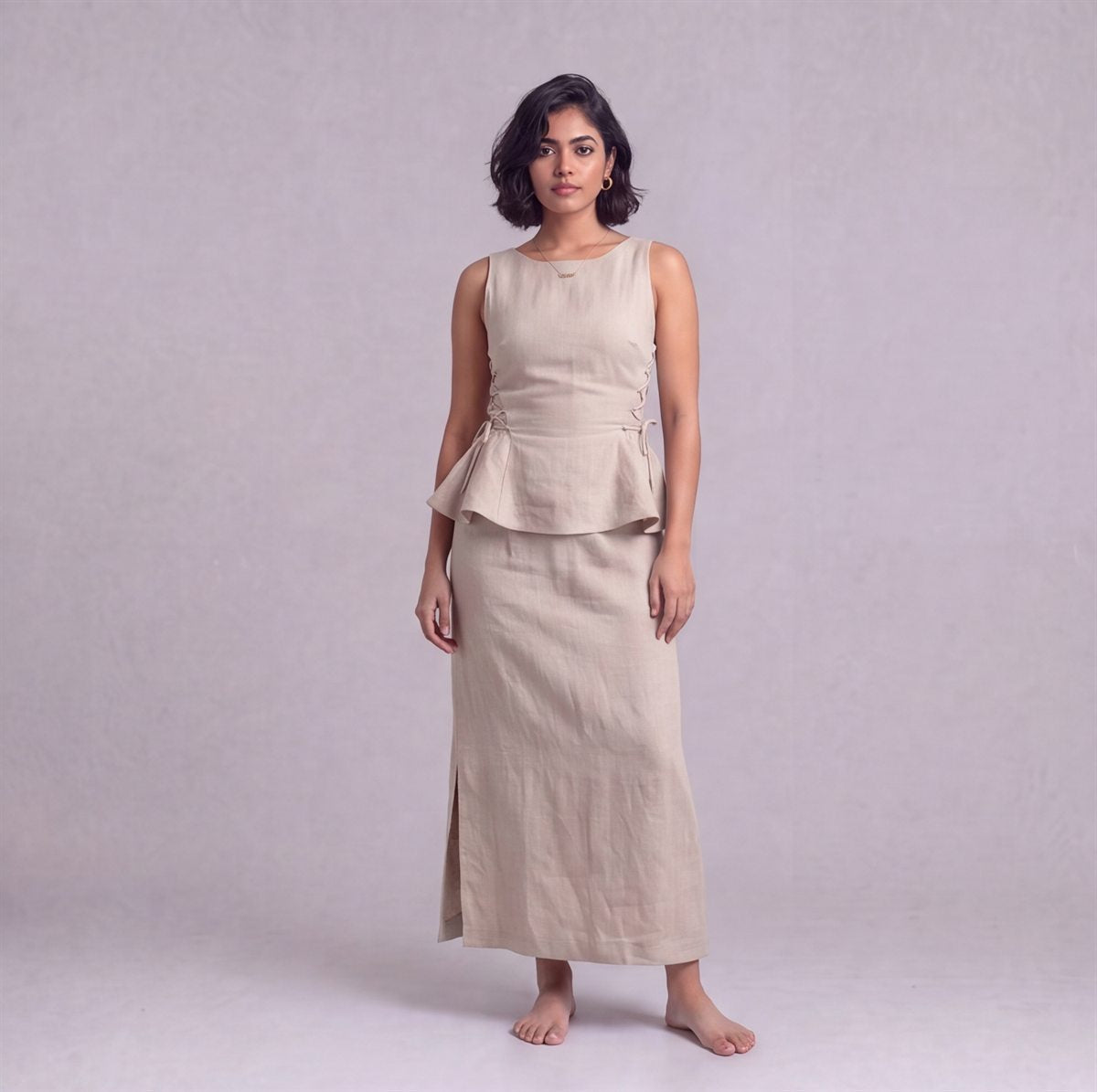 Linen Peplum Blouse — Ratń Swamini · view 2