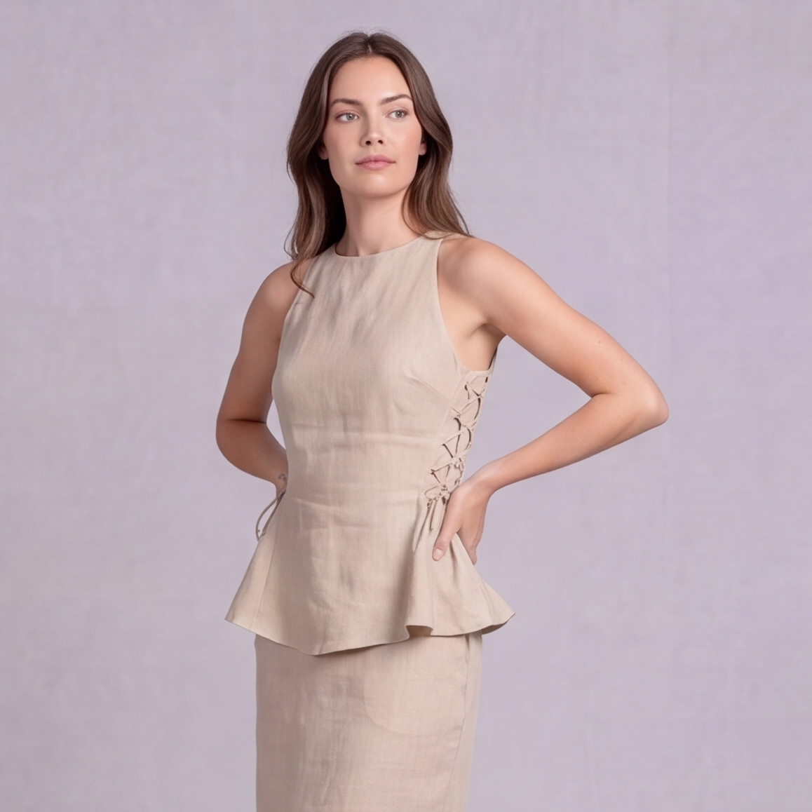 Linen Peplum Blouse — Ratń Swamini