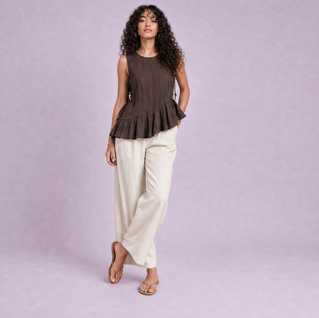 Linen Peplum Top — Ratń Swamini