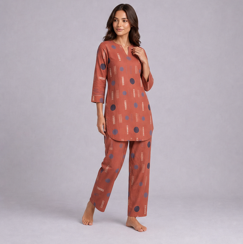 Linen Printed Tunic & Trouser Co-ord Set — Ratń Swamini · view 3