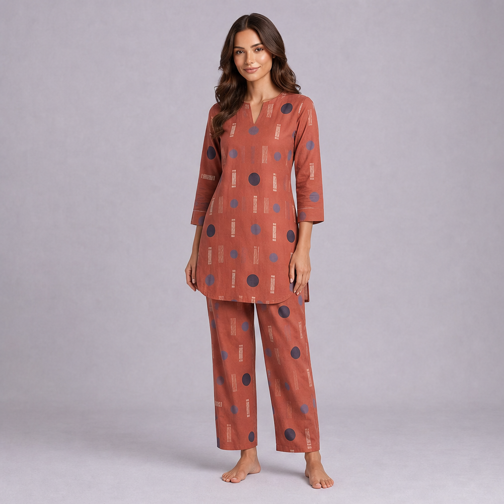 Linen Printed Tunic & Trouser Co-ord Set — Ratń Swamini