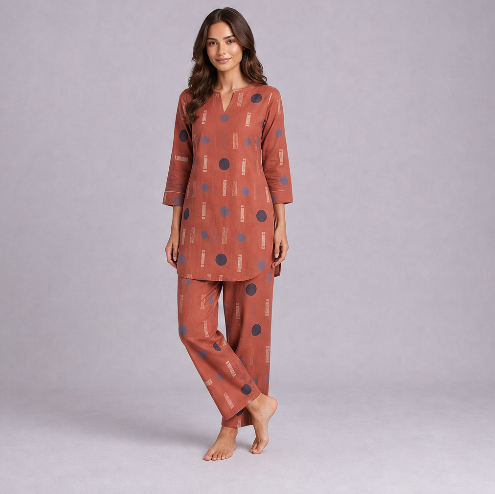 Linen Printed Tunic & Trouser Co-ord Set — Ratń Swamini · view 4