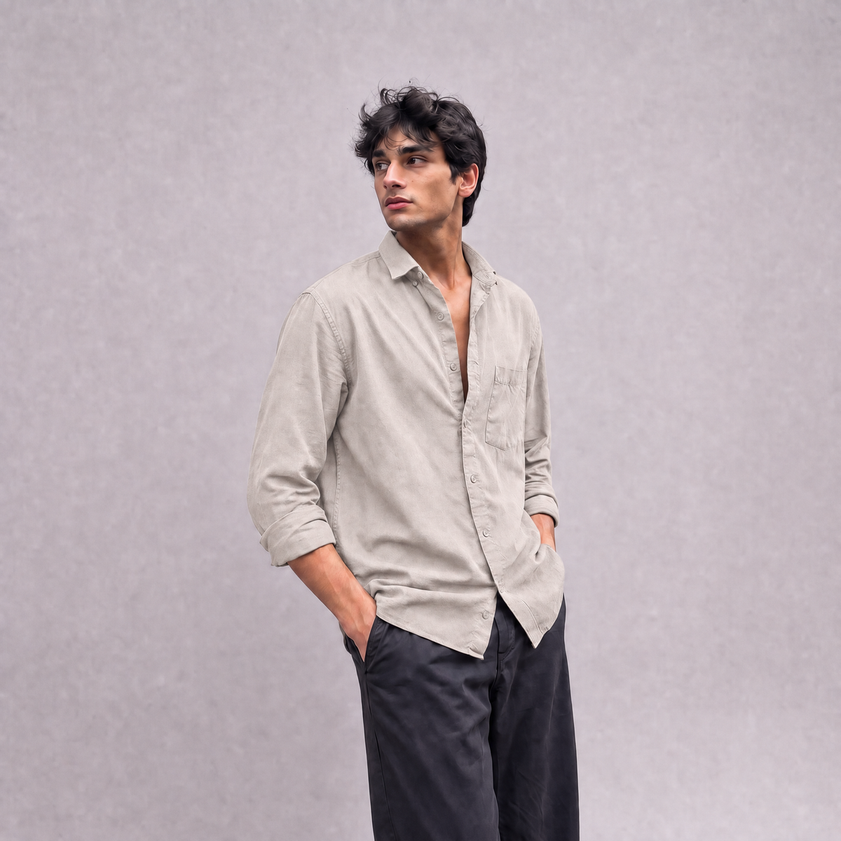 Linen Classic Shirt in Natural - OEKO-TEX certified pure linen