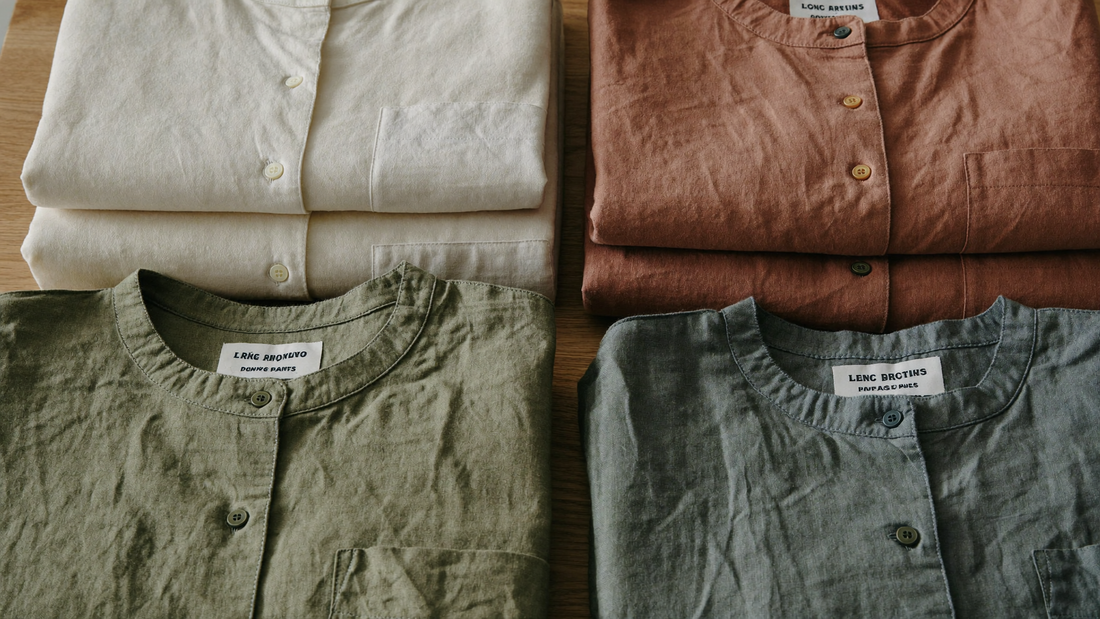 Folded pure linen garments in earthy colours — the best linen clothing brands in India compared