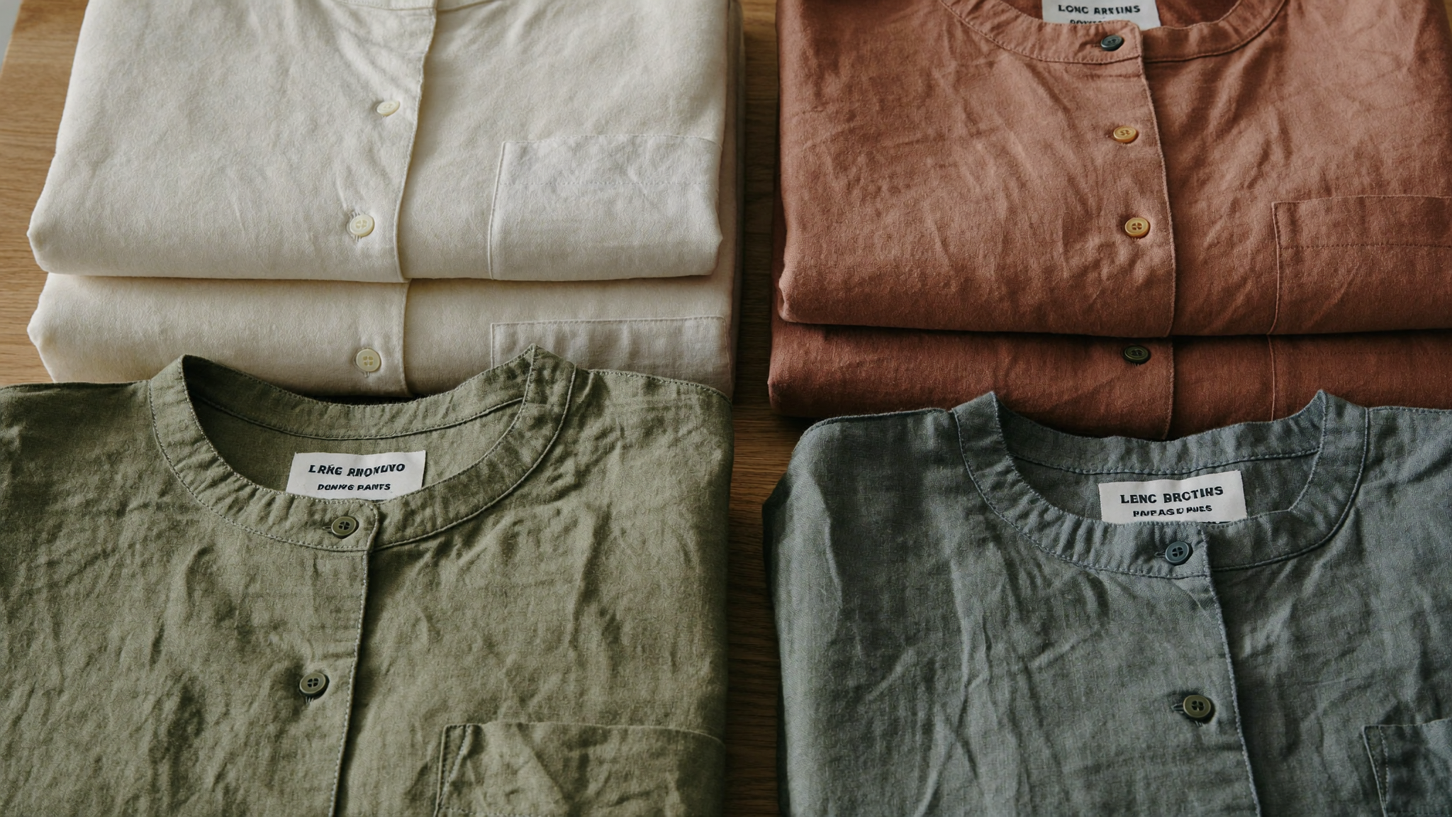 Folded pure linen garments in earthy colours — the best linen clothing brands in India compared