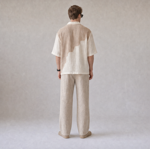 Linen Colorblock Shirt — Ratń Swamini · view 2