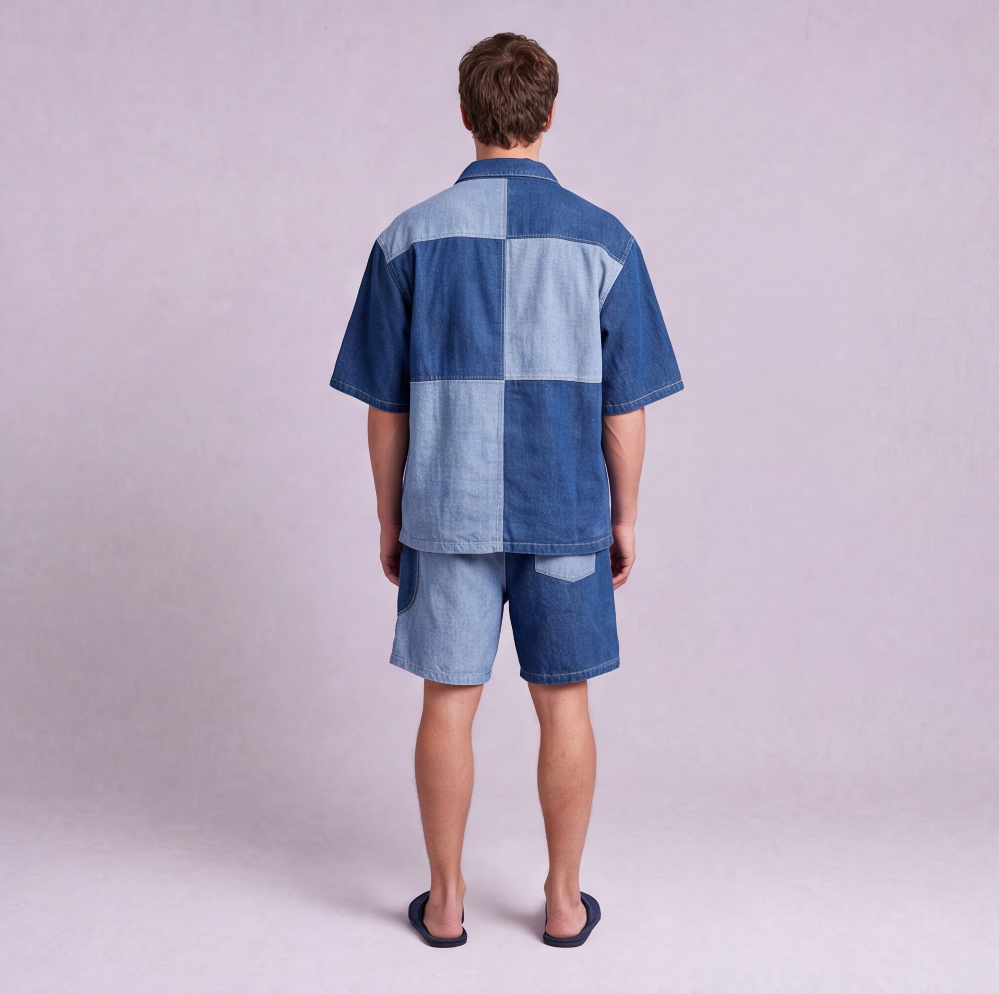 Linen Colour-Block Camp Collar Set — Ratń Swamini · view 3