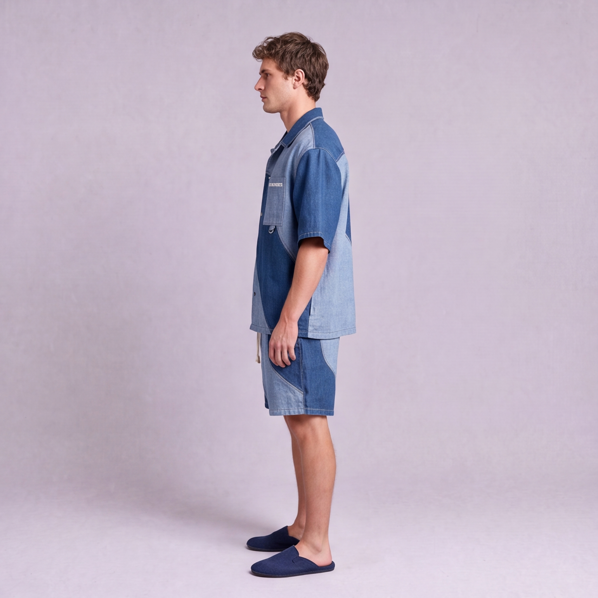 Linen Colour-Block Camp Collar Set — Ratń Swamini · view 4