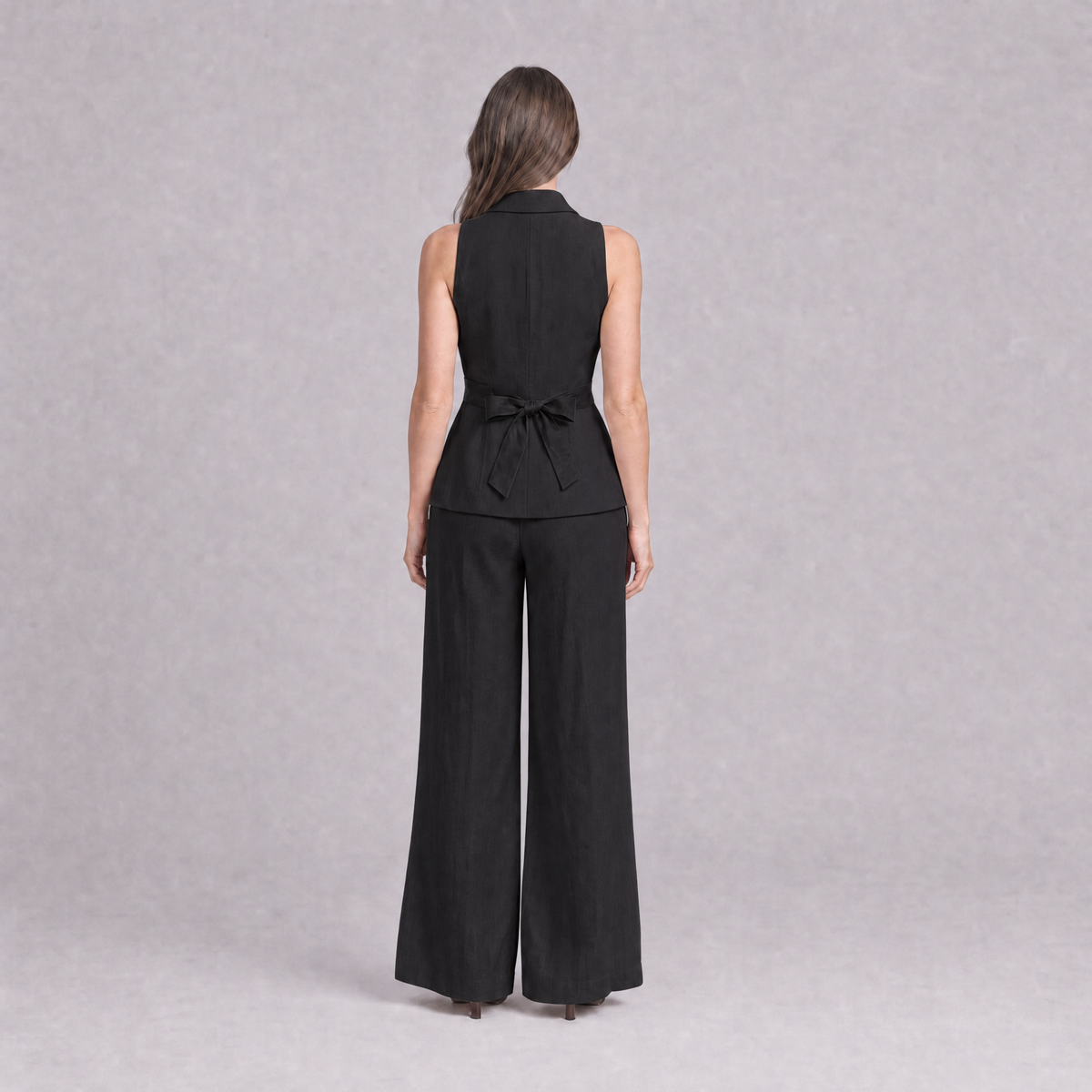 Linen Cotton Blazer Vest & Wide Leg Trouser Co-ord — Ratń Swamini · view 3