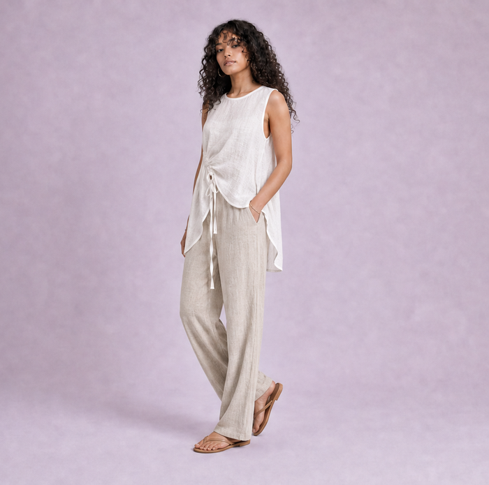Linen Drawstring Top — Ratń Swamini