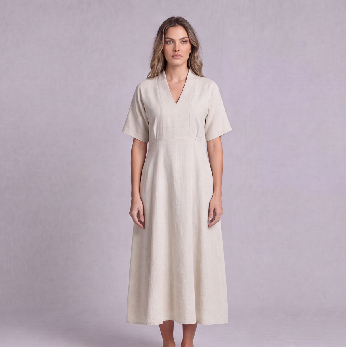 Linen Empire Waist Dress — Ratń Swamini