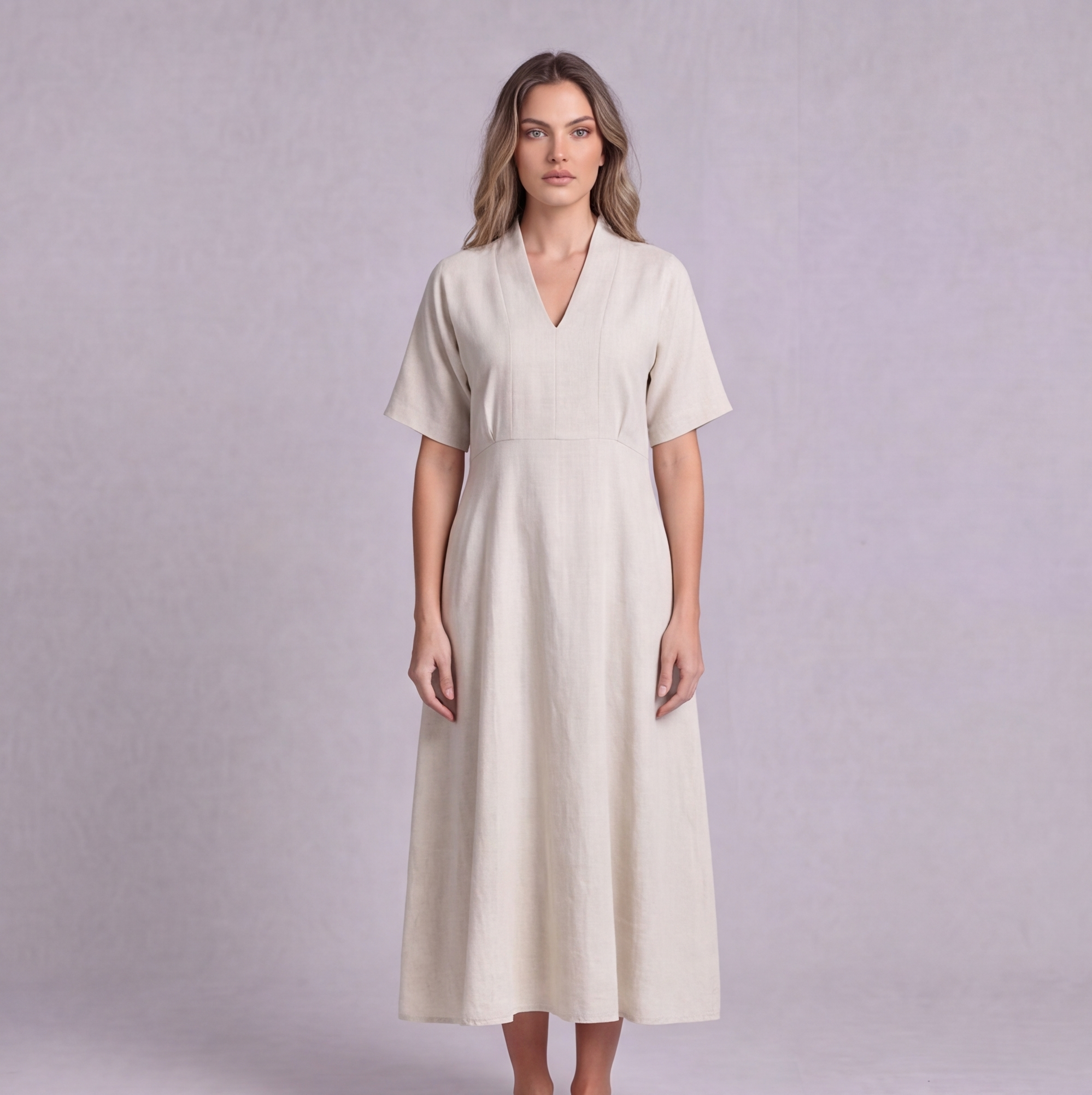 Linen Empire Waist Dress — Ratń Swamini