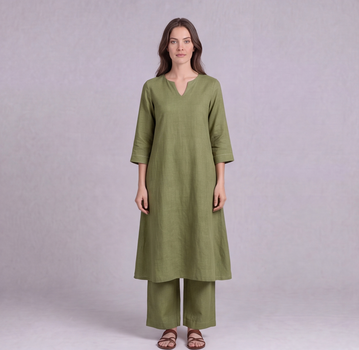 Linen Cotton Kurta & Palazzo Co-ord Set — Ratń Swamini