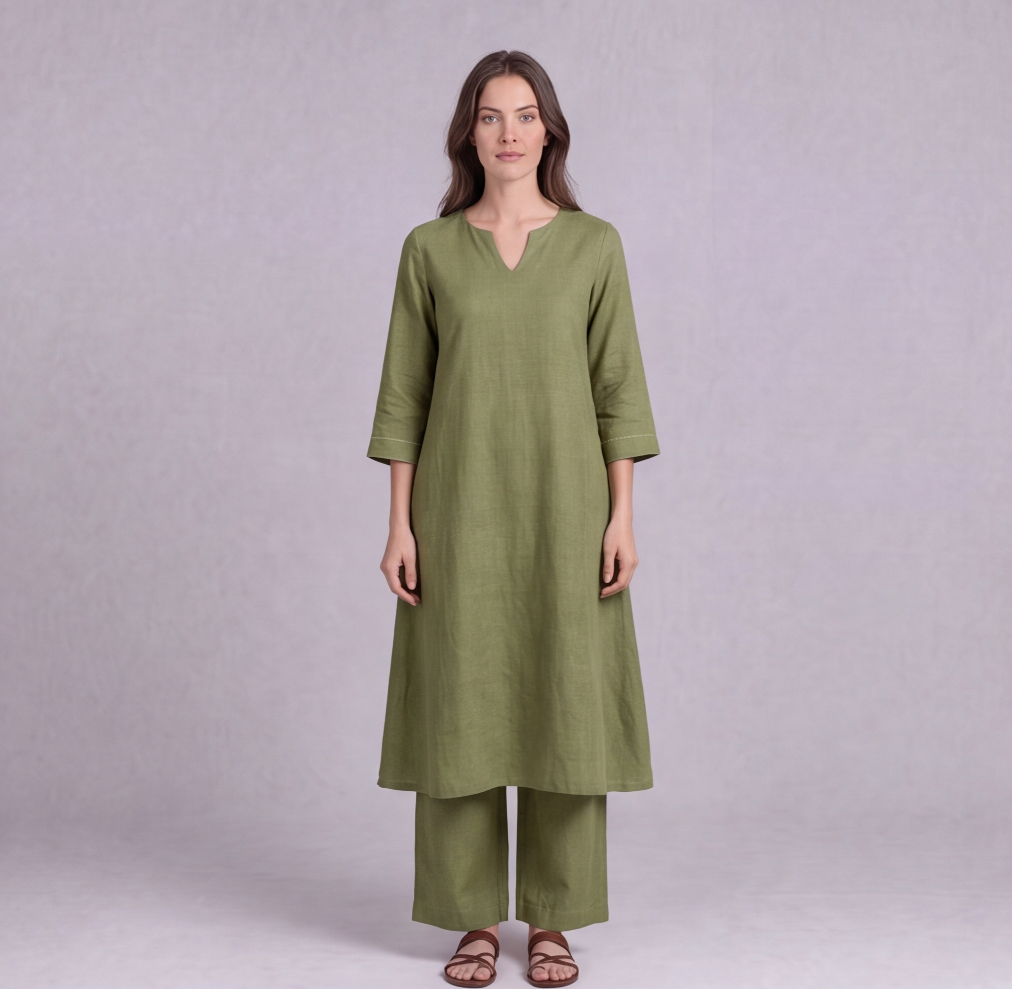 Linen Cotton Kurta & Palazzo Co-ord Set — Ratń Swamini