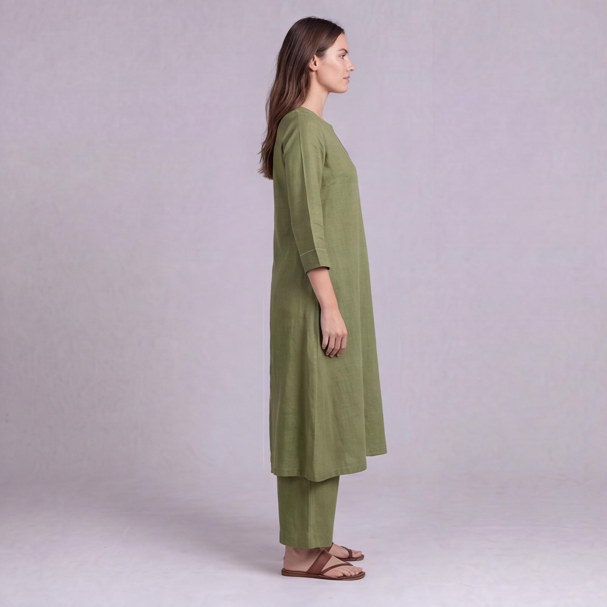 Linen Cotton Kurta & Palazzo Co-ord Set — Ratń Swamini · view 3