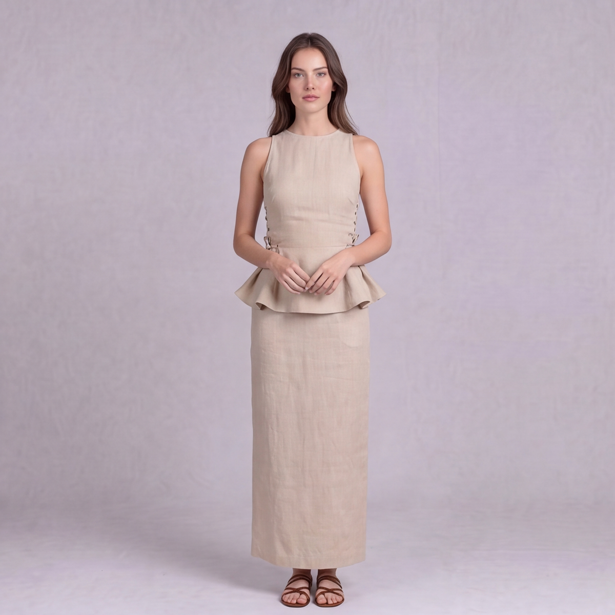 Linen Peplum Blouse — Ratń Swamini · view 3