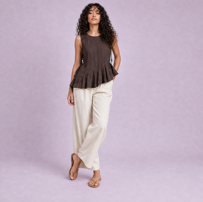 Linen Peplum Top — Ratń Swamini