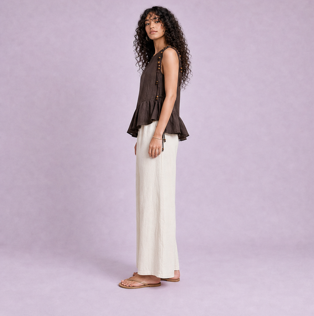 Linen Peplum Top — Ratń Swamini · view 2