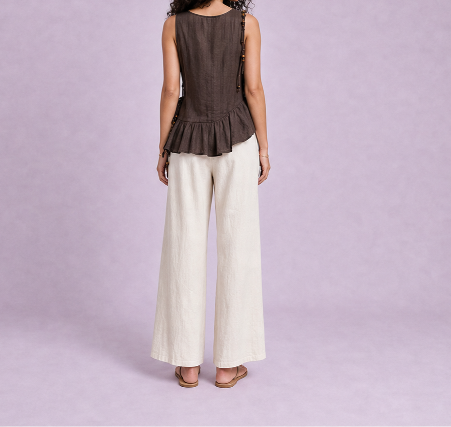 Linen Peplum Top — Ratń Swamini · view 3
