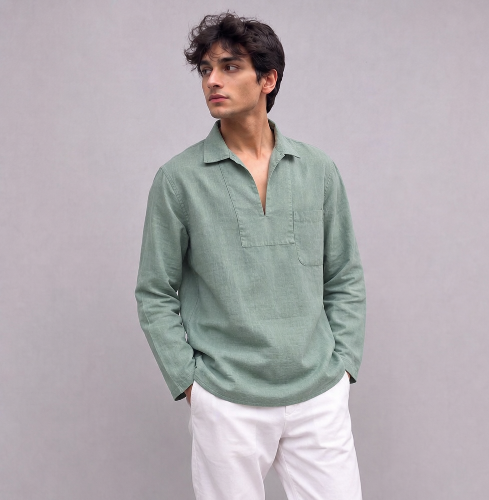 Linen Pullover Shirt — Ratń Swamini · view 2