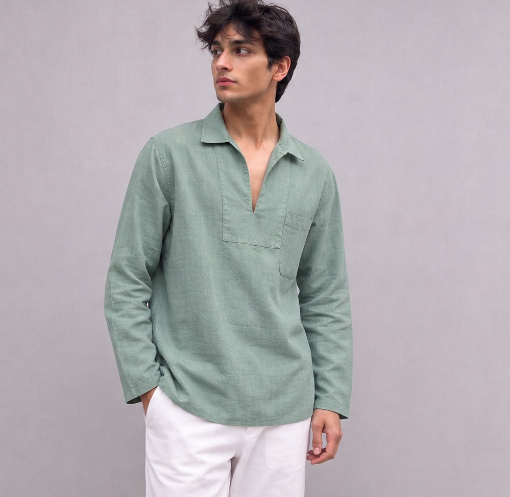 Linen Pullover Shirt — Ratń Swamini · view 4