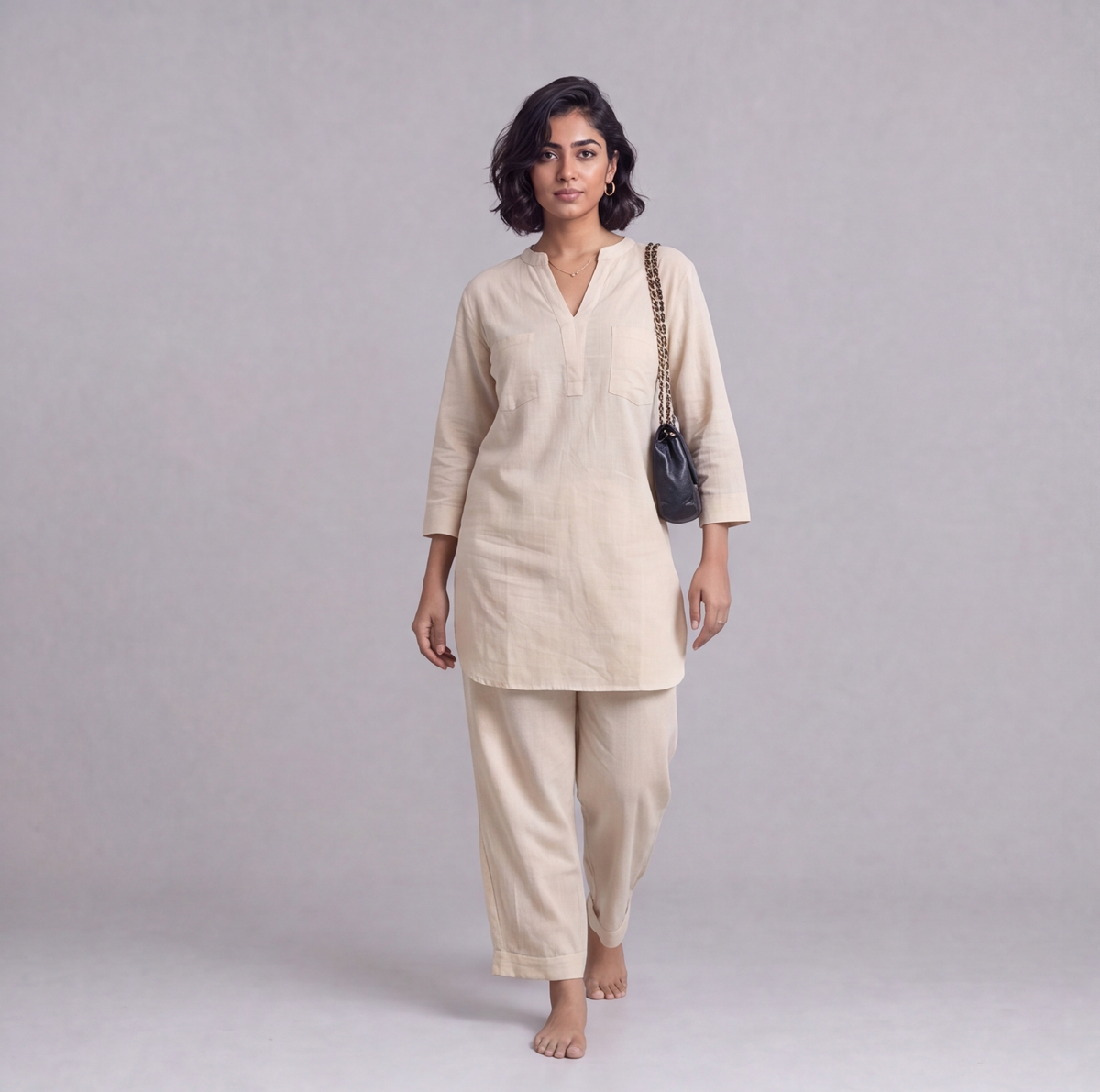 Linen Cotton Tunic & Straight Trouser Co-ord Set — Ratń Swamini · view 2