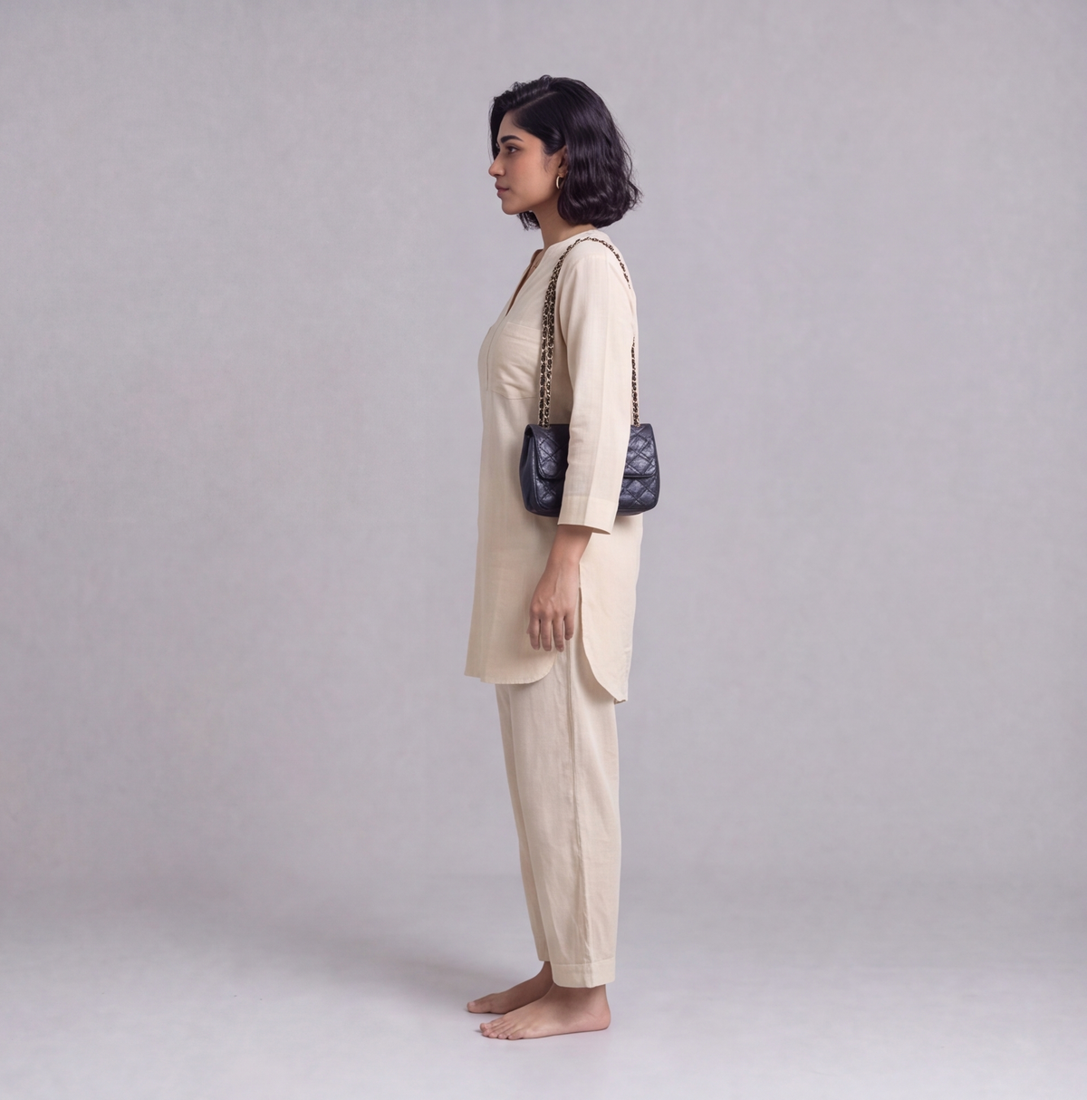 Linen Cotton Tunic & Straight Trouser Co-ord Set — Ratń Swamini · view 3