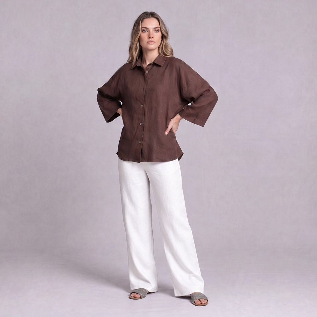 Oversized Linen Shirt — Ratń Swamini