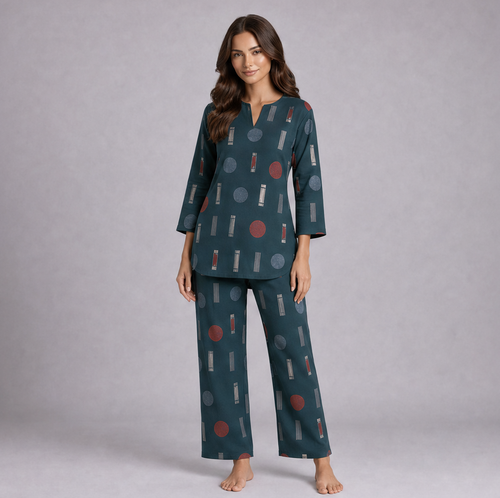 Cotton Discharge Print Tunic & Trouser Co-ord Set — Ratń Swamini · view 2