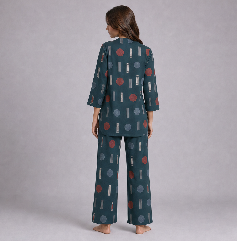Cotton Discharge Print Tunic & Trouser Co-ord Set — Ratń Swamini · view 3