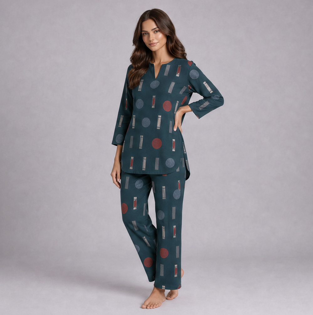 Cotton Discharge Print Tunic & Trouser Co-ord Set — Ratń Swamini · view 4