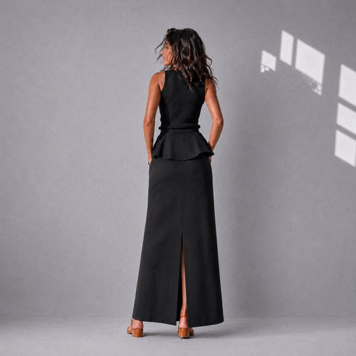 Cotton Linen Maxi Skirt