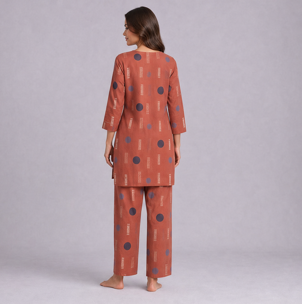 Linen Printed Tunic & Trouser Co-ord Set — Ratń Swamini · view 2
