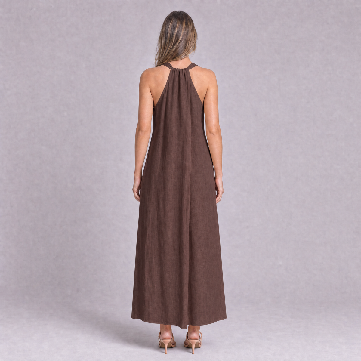 Linen Halter Maxi Dress — Ratń Swamini · view 2
