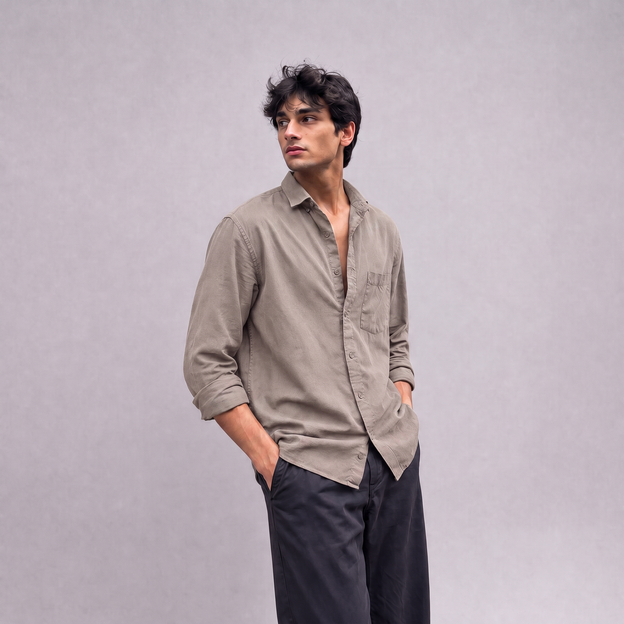 Linen Classic Shirt in Natural - OEKO-TEX certified pure linen