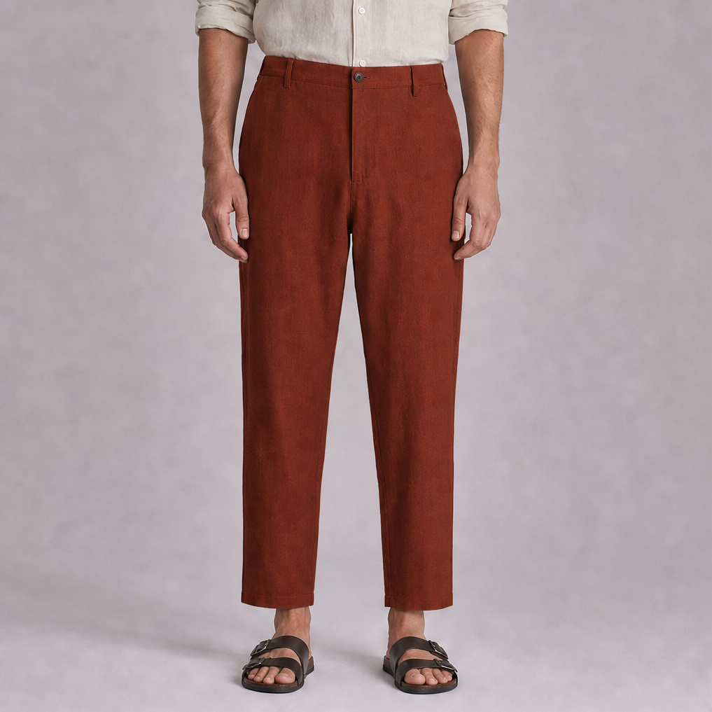 Rust linen trouser, Ratń Swamini