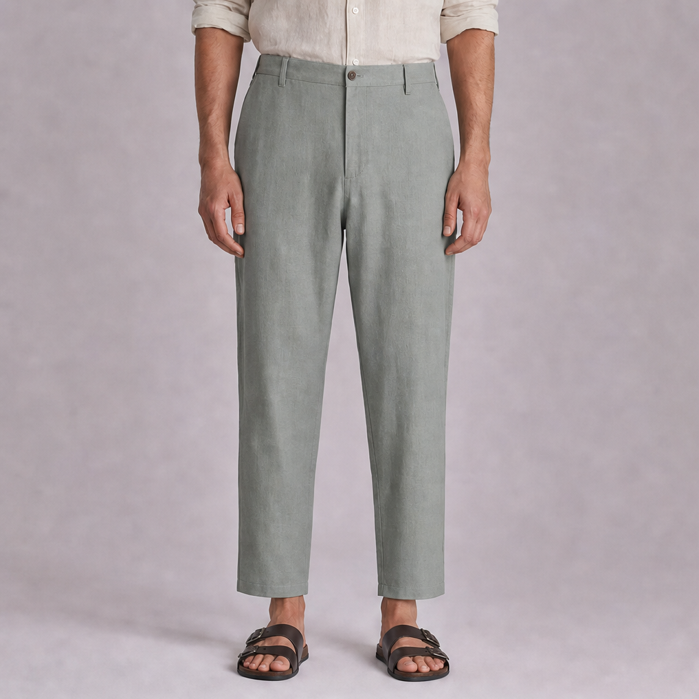 Sage Grey linen trouser, Ratń Swamini